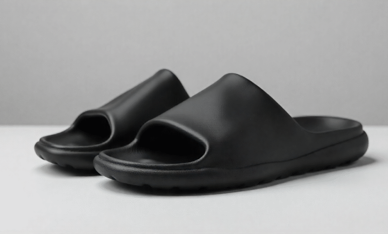 black yeezy slides